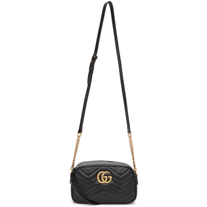 Gucci Black Small GG Marmont Camera Bag