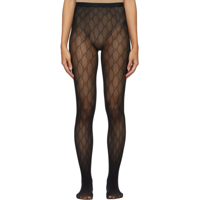 Gucci Black Gg Tights In 1000 Black
