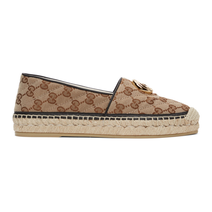 Gucci Beige Canvas GG Espadrilles