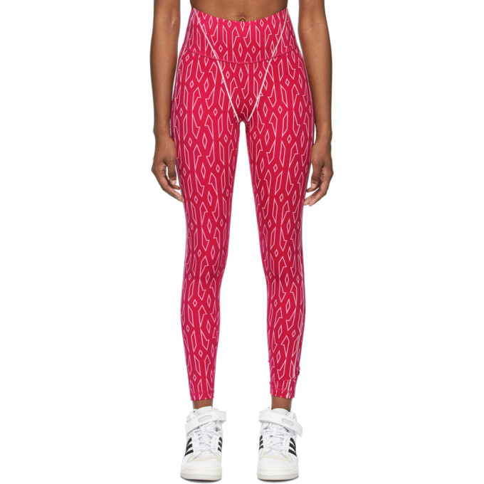 Adidas X Ivy Park Pink Monogram Leggings In Bold Pink