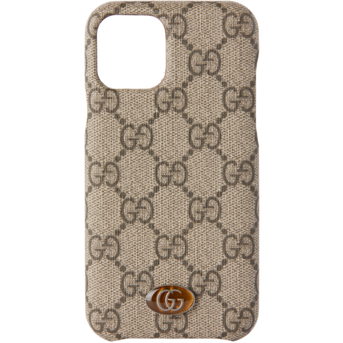 Click to view more detailed imagery on our partner's website Gucci Beige Ophidia Gg Supreme Iphone 11 Pro Case In 9742 Beige
