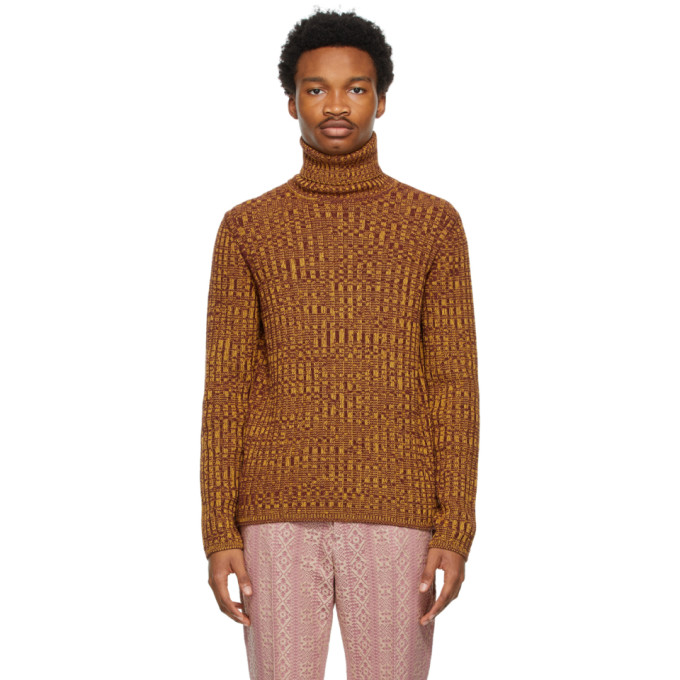 Gucci Yellow and Brown Vanise Knit Sweater