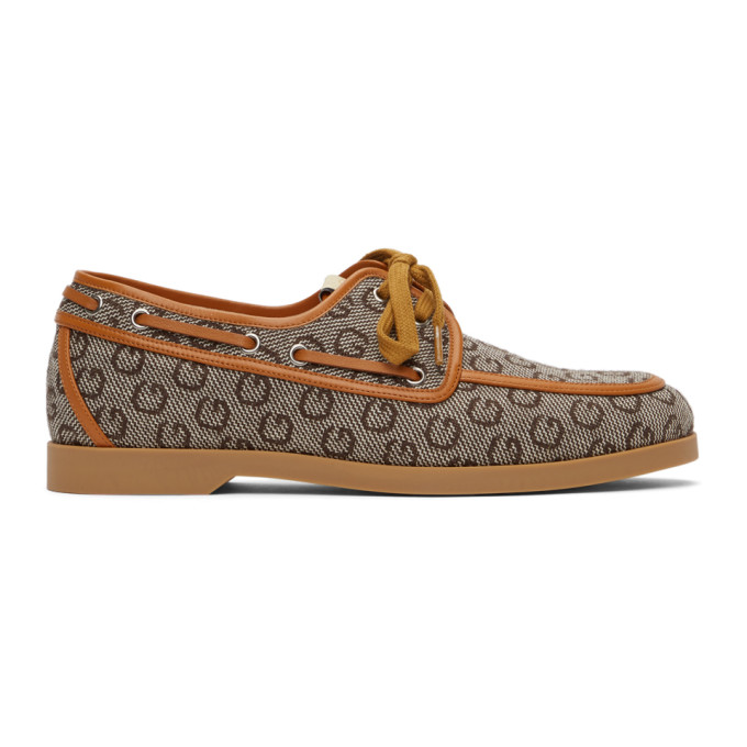 Gucci Brown G Boat Shoes