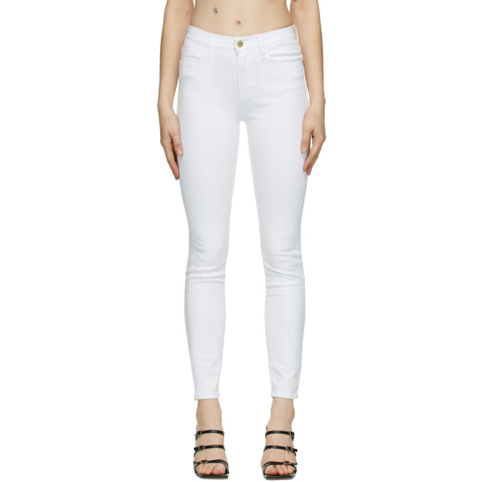 Frame White Le High Skinny Jeans