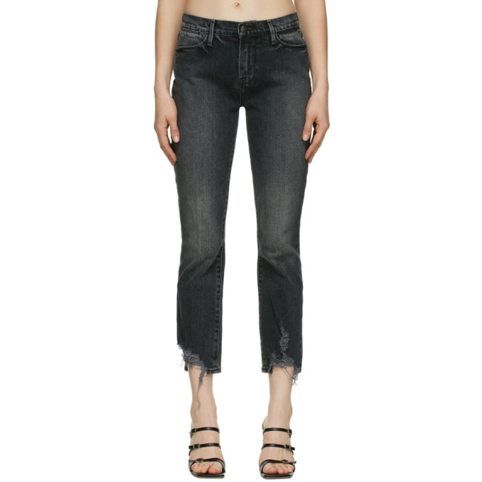 Frame Grey Washed Le High Straight Jeans