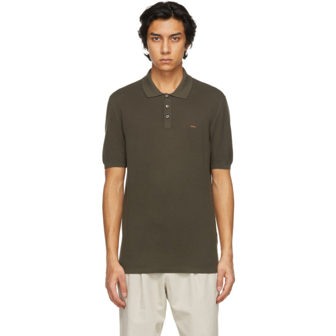 Ermenegildo Zegna Couture 棕色徽标 Polo 衫 In S09 Brown