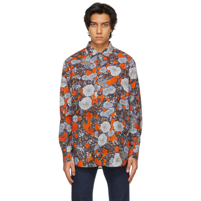 MCQ Blue and Orange Relaxed Long Shirt