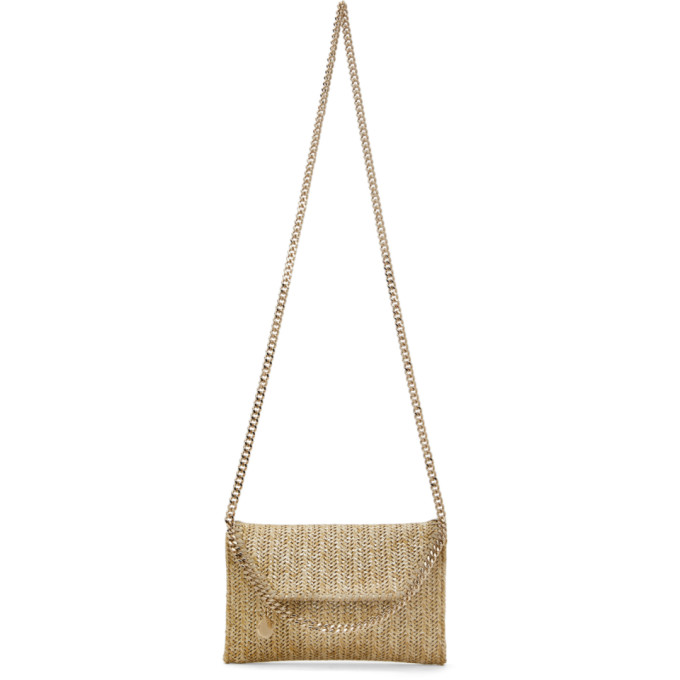 Stella McCartney Gold Woven Mini Fallabella Shoulder Bag