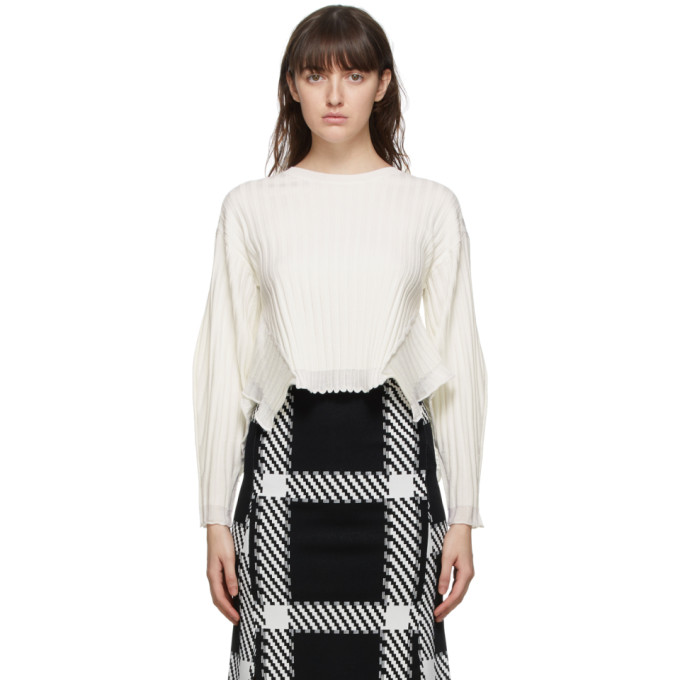 Stella McCartney White Wool Ribbed Sweater