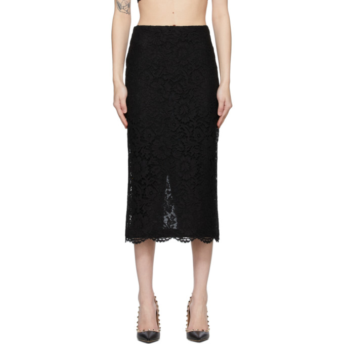 Valentino Black Lace Skirt