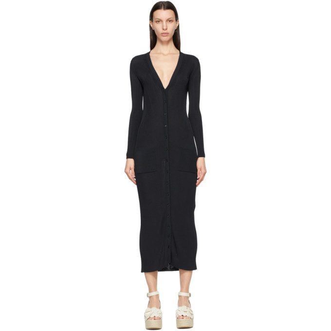 Valentino Black Long Rib Cardigan