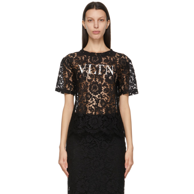 Valentino Black Lace VLTN Blouse