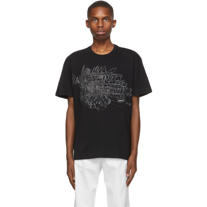 Valentino Black Colosseum Sketch T-Shirt