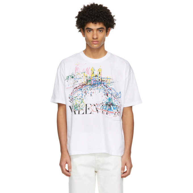 Valentino White Roman Sketches T-Shirt