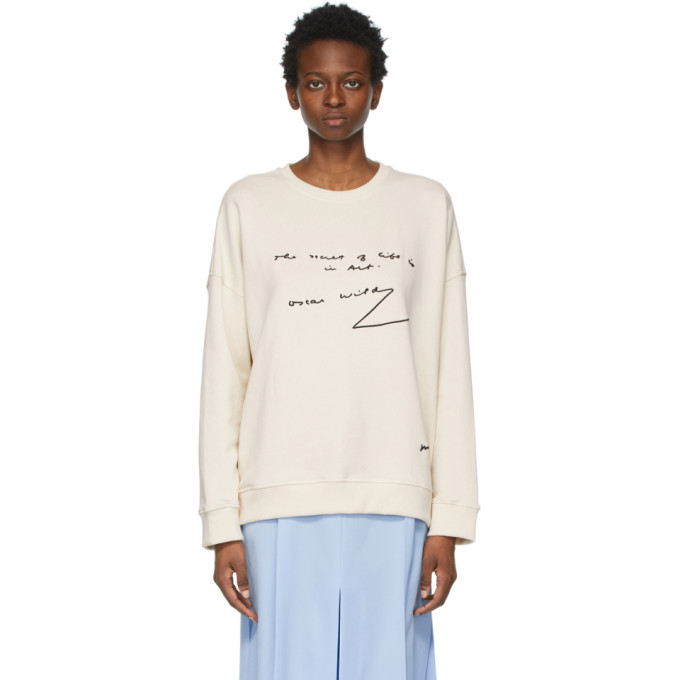 JW ANDERSON OFF-WHITE OVERSIZED OSCAR WILDE SWEATSHIRT