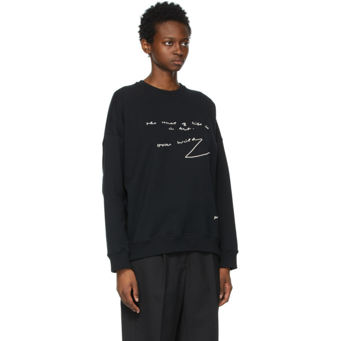 JW ANDERSON BLACK OVERSIZED OSCAR WILDE SWEATSHIRT