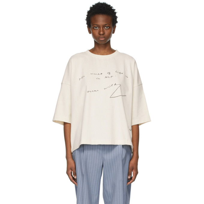 JW ANDERSON OFF-WHITE OVERSIZED OSCAR WILDE T-SHIRT