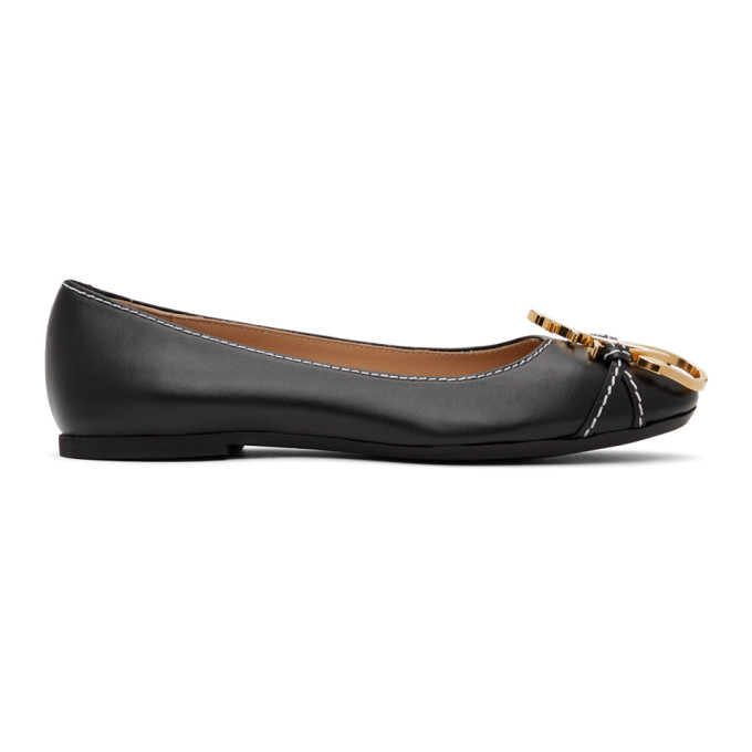 JW Anderson Black Anchor Logo Ballerina Flats