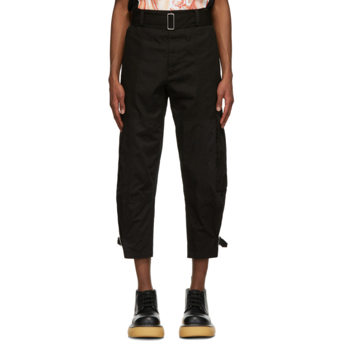 JW Anderson Black Tapered Cargo Trousers