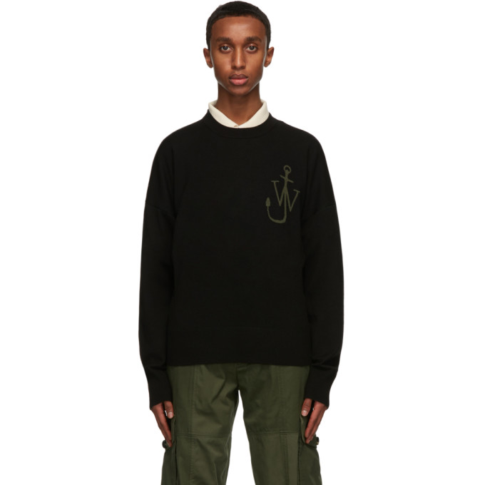 JW Anderson Black Wool Anchor Jumper