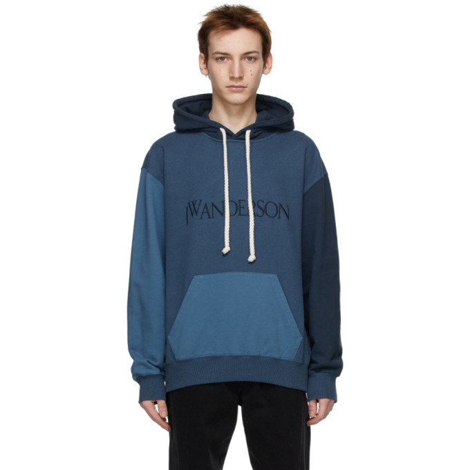 JW Anderson Blue and Navy Colorblock Hoodie