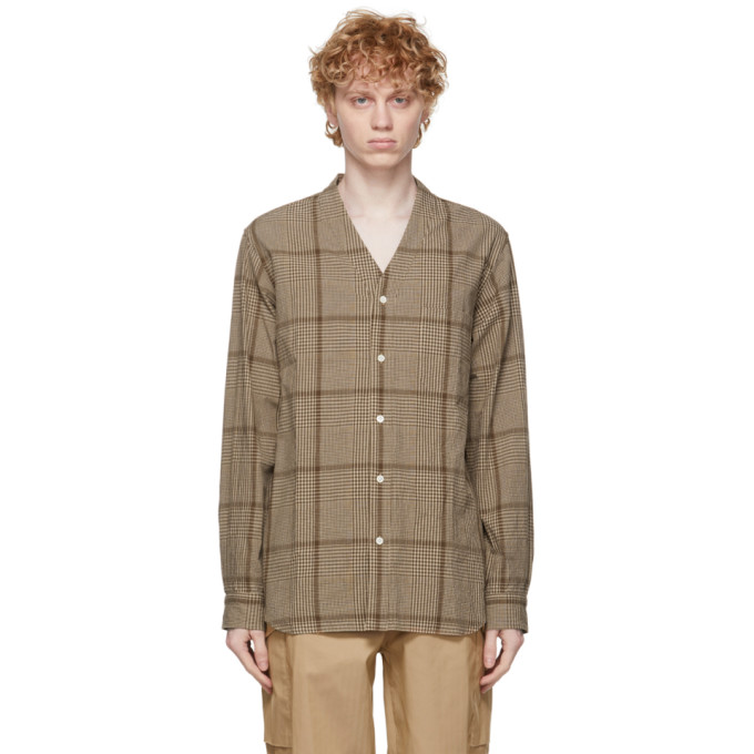 tss Beige Plaid Glen Cardigan Shirt