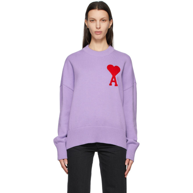 AMI Alexandre Mattiussi Purple Oversize Ami De Coeur Sweater