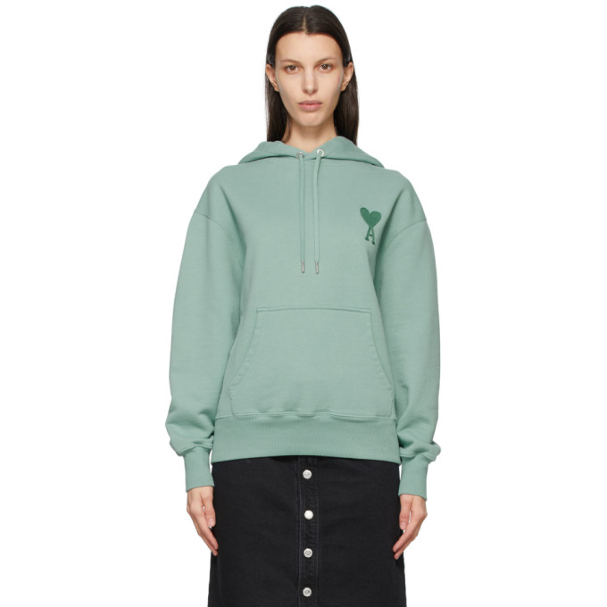 AMI Alexandre Mattiussi Green Ami De Coeur Hoodie