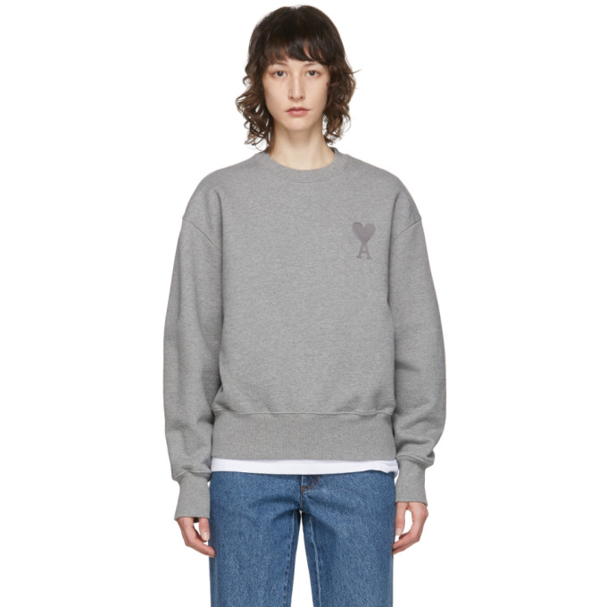 AMI Alexandre Mattiussi Grey Ami De Coeur Sweatshirt