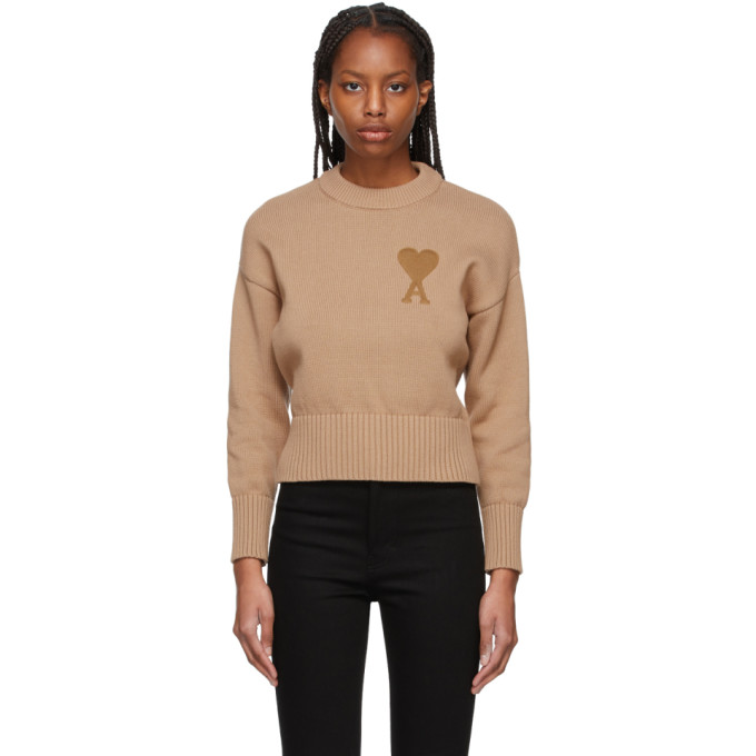 AMI Alexandre Mattiussi Beige Oversize Ami De Coeur Sweater