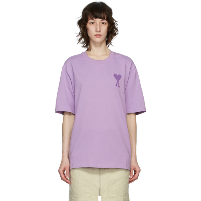 AMI Alexandre Mattiussi Purple Big Ami De Coeur T-Shirt