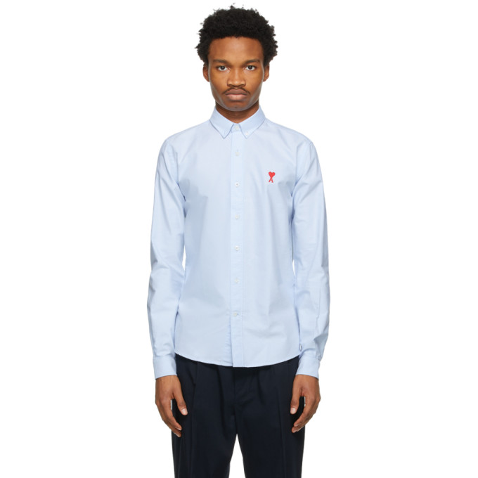 AMI Alexandre Mattiussi Blue Ami De Coeur Shirt