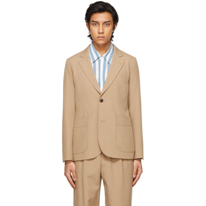 AMI Alexandre Mattiussi Beige Two-Button Blazer