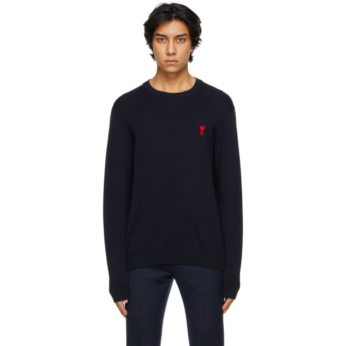 AMI Alexandre Mattiussi Navy Ami De Coeur Sweater