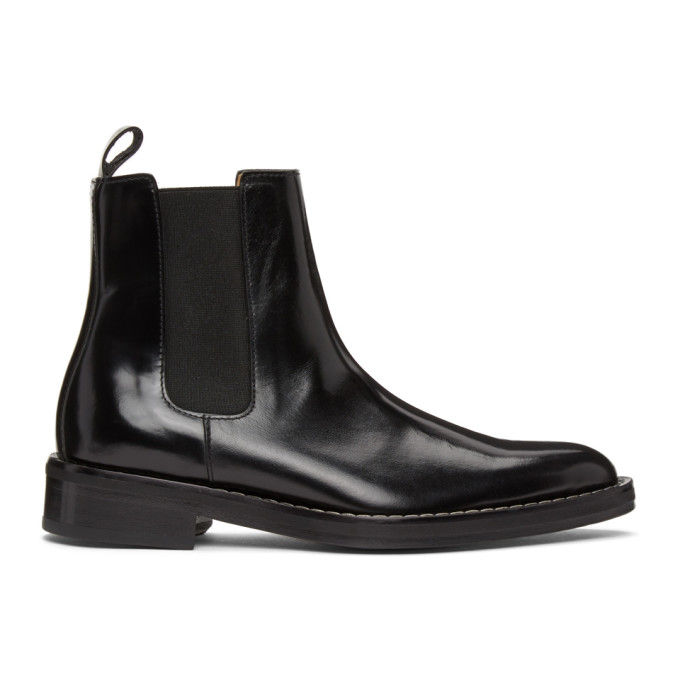 AMI Alexandre Mattiussi Black Leather Chelsea Boots