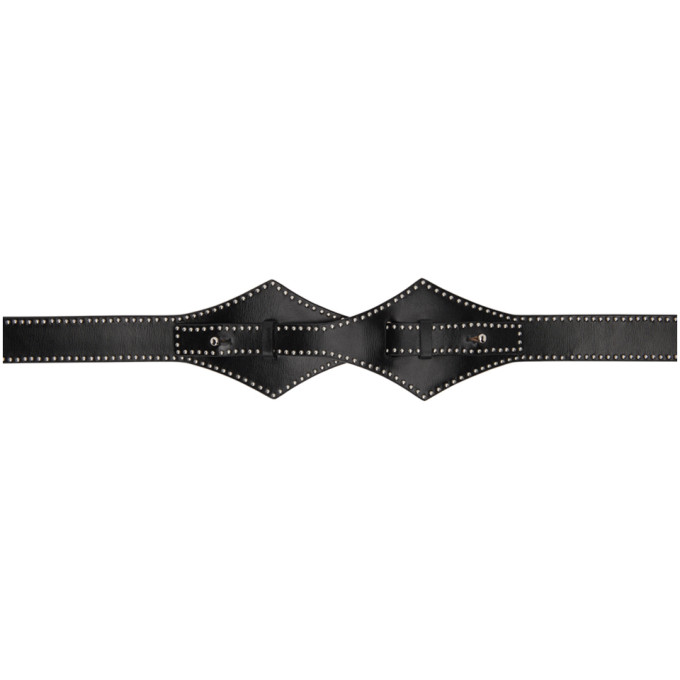 ALAÏA BLACK SMALL STUD CROSS BELT