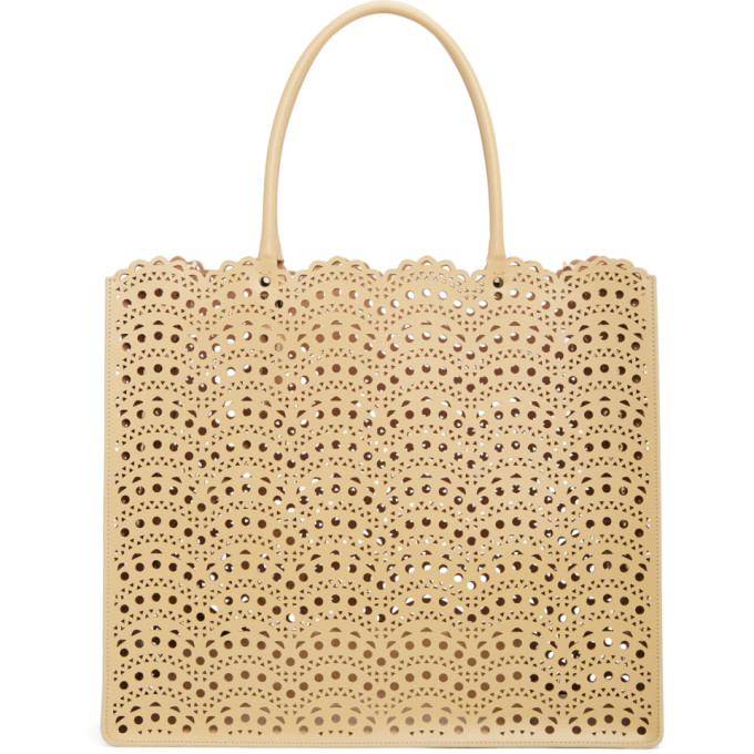 Alaïa Beige Vienne Vague Garance 36 Tote In 148 Desert