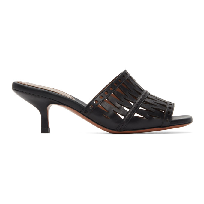 ALAIA Black Openwork Decoupe Sandals