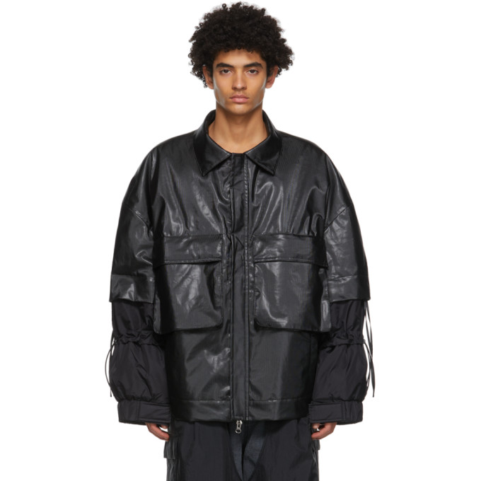 JERIH Black Padded Utility Jacket