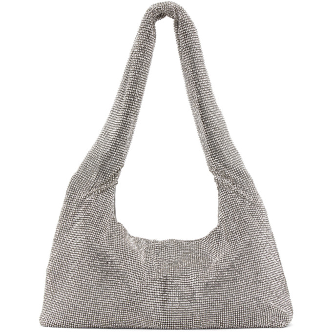 KARA Silver Crystal Mesh Armpit Bag