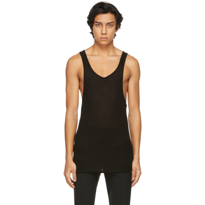 System Black Racer Back Tank Top