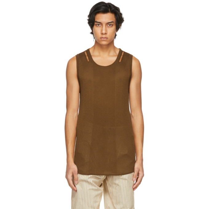 System Brown Knit Tank Top