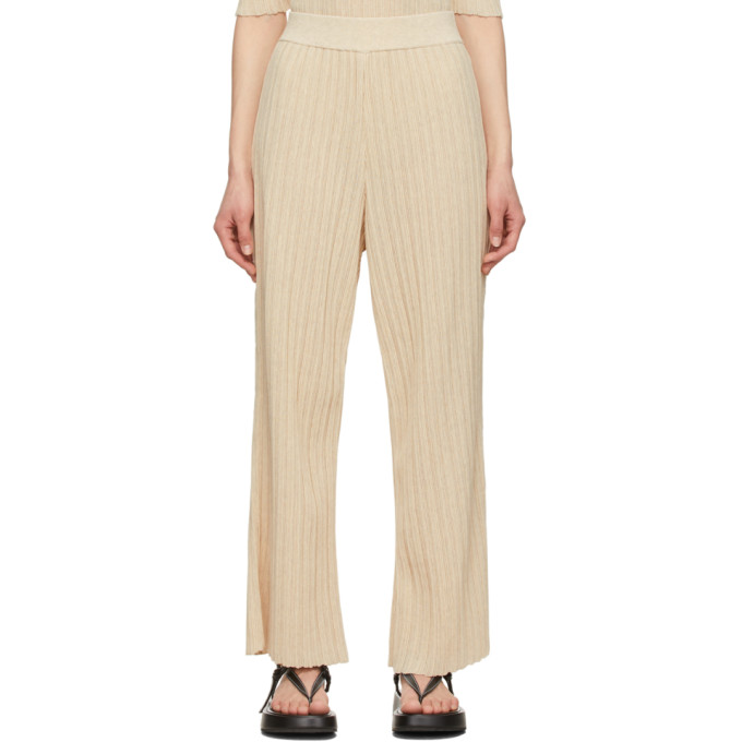 LE17SEPTEMBRE Beige Wrinkle Lounge Pants