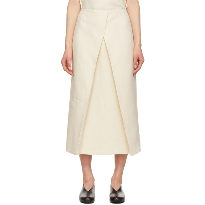 LE17SEPTEMBRE Off-White Linen Front Layered Skirt