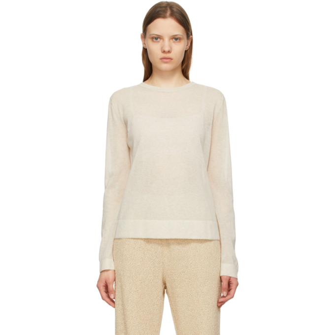 LE17SEPTEMBRE Beige Sheer Pullover Sweater