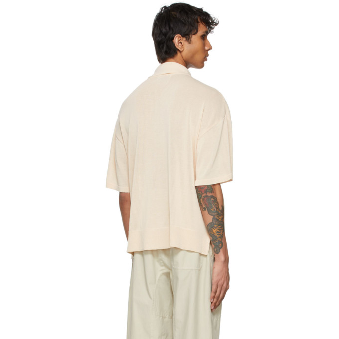 LE17SEPTEMBRE BEIGE LAYERED V-NECK POLO