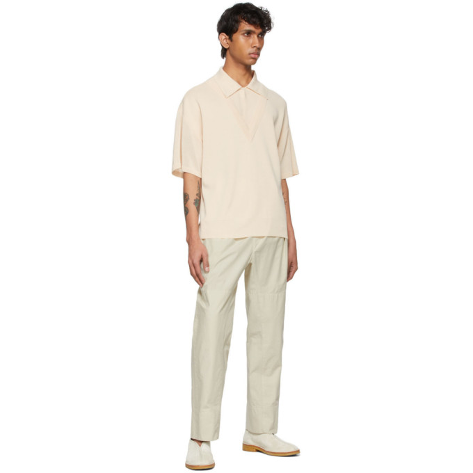 LE17SEPTEMBRE BEIGE LAYERED V-NECK POLO