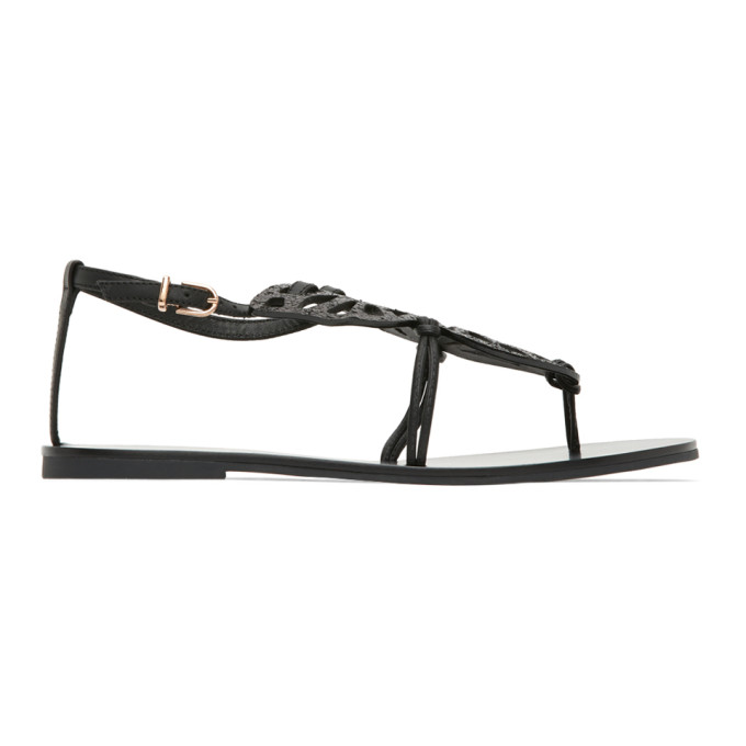 Sophia Webster Black Butterfly Flat Sandals