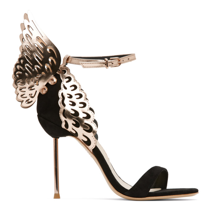 Sophia Webster Black Suede Evangeline Heeled Sandals