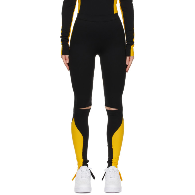 Lourdes Black and Yellow Biathlon Leggings